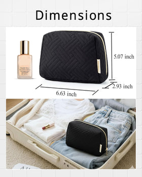 BAGSMART interior pockets detail separating brushes from liquids for neatness
