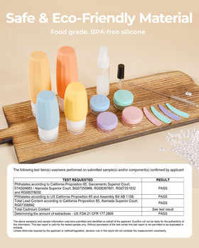 BAGSMART assorted jars and sprayers arranged to show capacity options