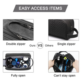 BAGSMART leather handle and heavy-duty zipper for durable carrying and quick access