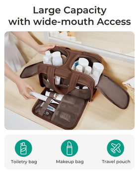 BAGSMART packed inside a suitcase demonstrating compact travel convenience