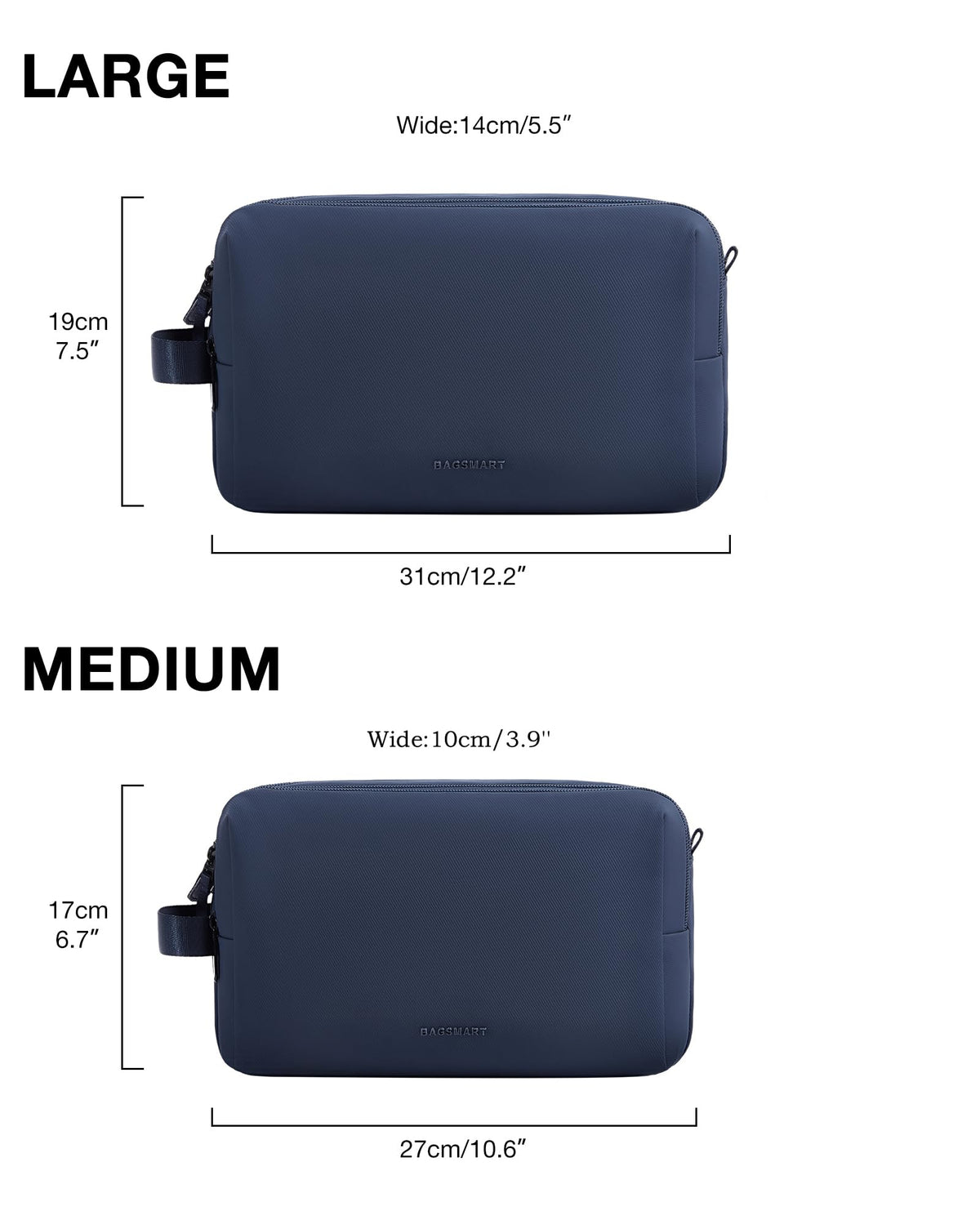 BAGSMART toiletry bag packed in a suitcase for neat travel organization