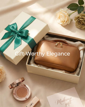 BAGSMART on a vanity with products conveying stylish everyday organization