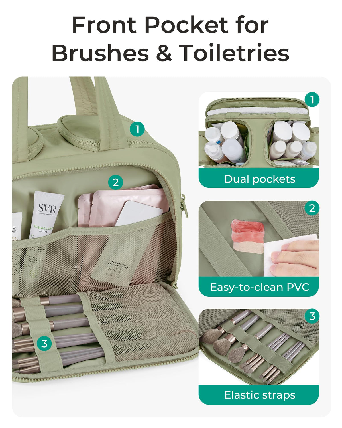 BAGSMART main compartment with bottles standing upright to prevent spills