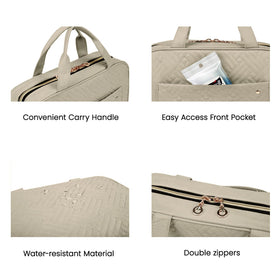 BAGSMART next to toiletries showing medium size and packing capacity