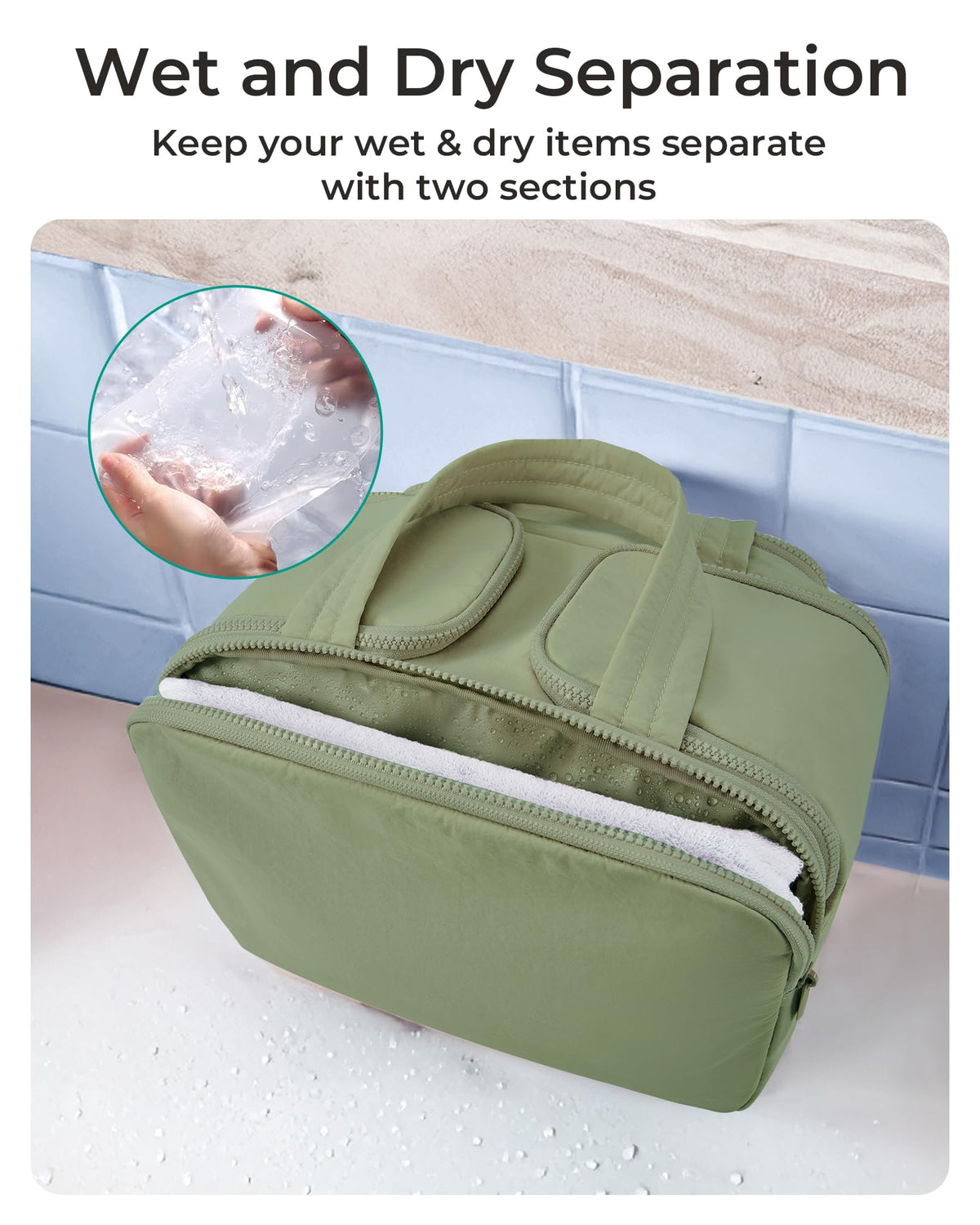 BAGSMART mesh pocket detail keeping small items organized and visible