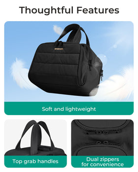 BAGSMART middle compartment with upright bottles preventing leaks