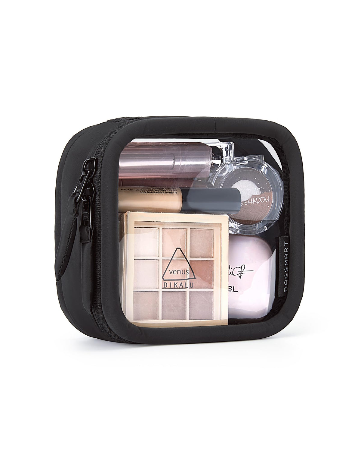 BAGSMART front view showing transparent pouch and neat storage benefit