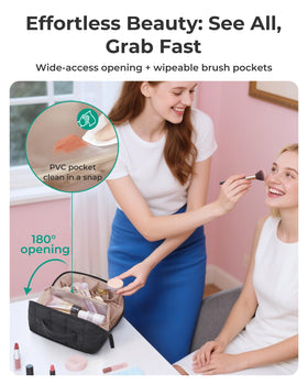 BAGSMART open flat interior displaying organized pockets for quick access