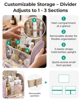 BAGSMART open top wide layout revealing compartments and visibility for quick packing
