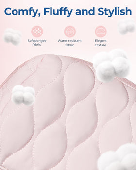 BAGSMART padded exterior texture close-up offering soft protection for fragile cosmetics