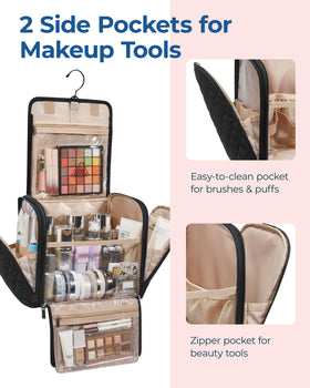 BAGSMART padded polyester exterior texture protecting cosmetics from minor impacts