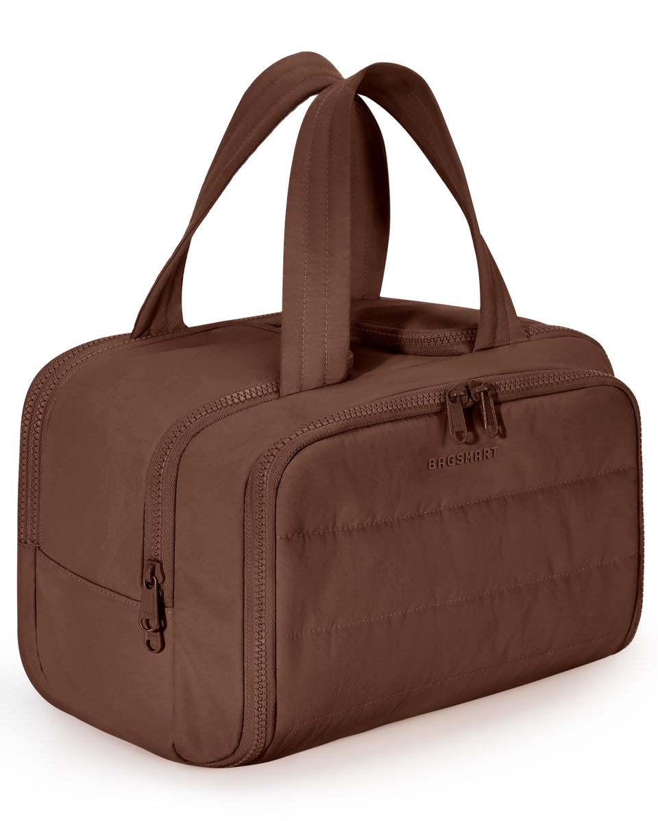 BAGSMART front view in coffee brown showing sleek storage and travel-ready design