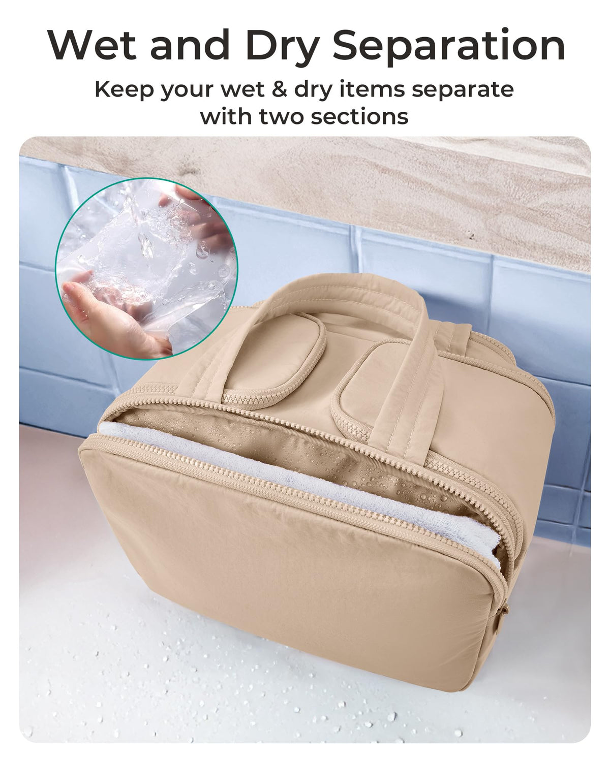 BAGSMART Taslan fabric texture close-up highlighting soft lightweight comfort