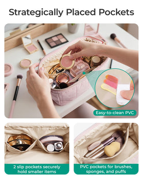 BAGSMART PVC-lined pocket closeup protecting brushes and containing spills