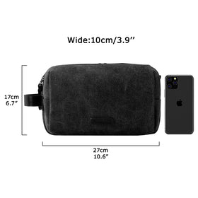 BAGSMART medium bag next to toiletries showing size and packing capacity