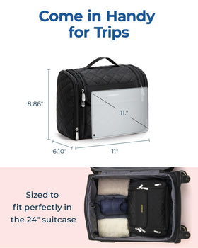 BAGSMART side pocket packed with brushes and tools keeping brushes clean benefit