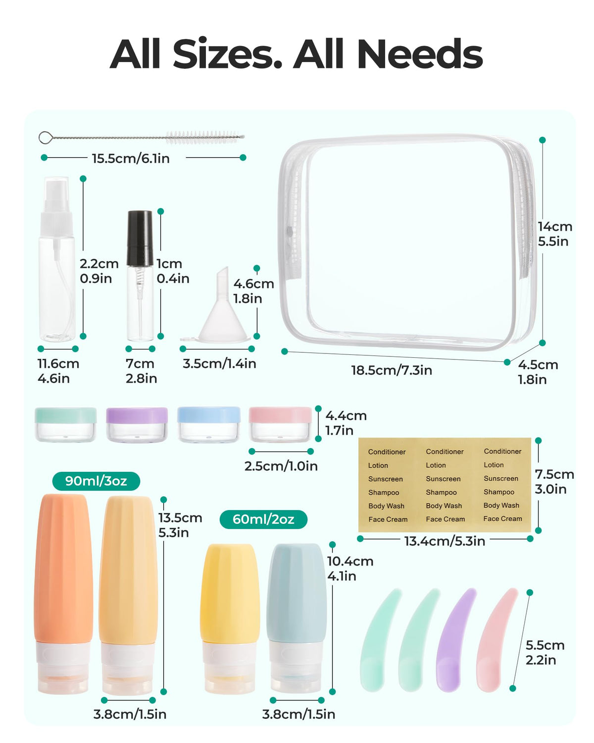 BAGSMART bottle in hand for scale demonstrating compact travel size