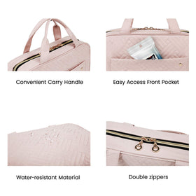 BAGSMART medium bag next to a water bottle for scale showing compact capacity benefit space-saving