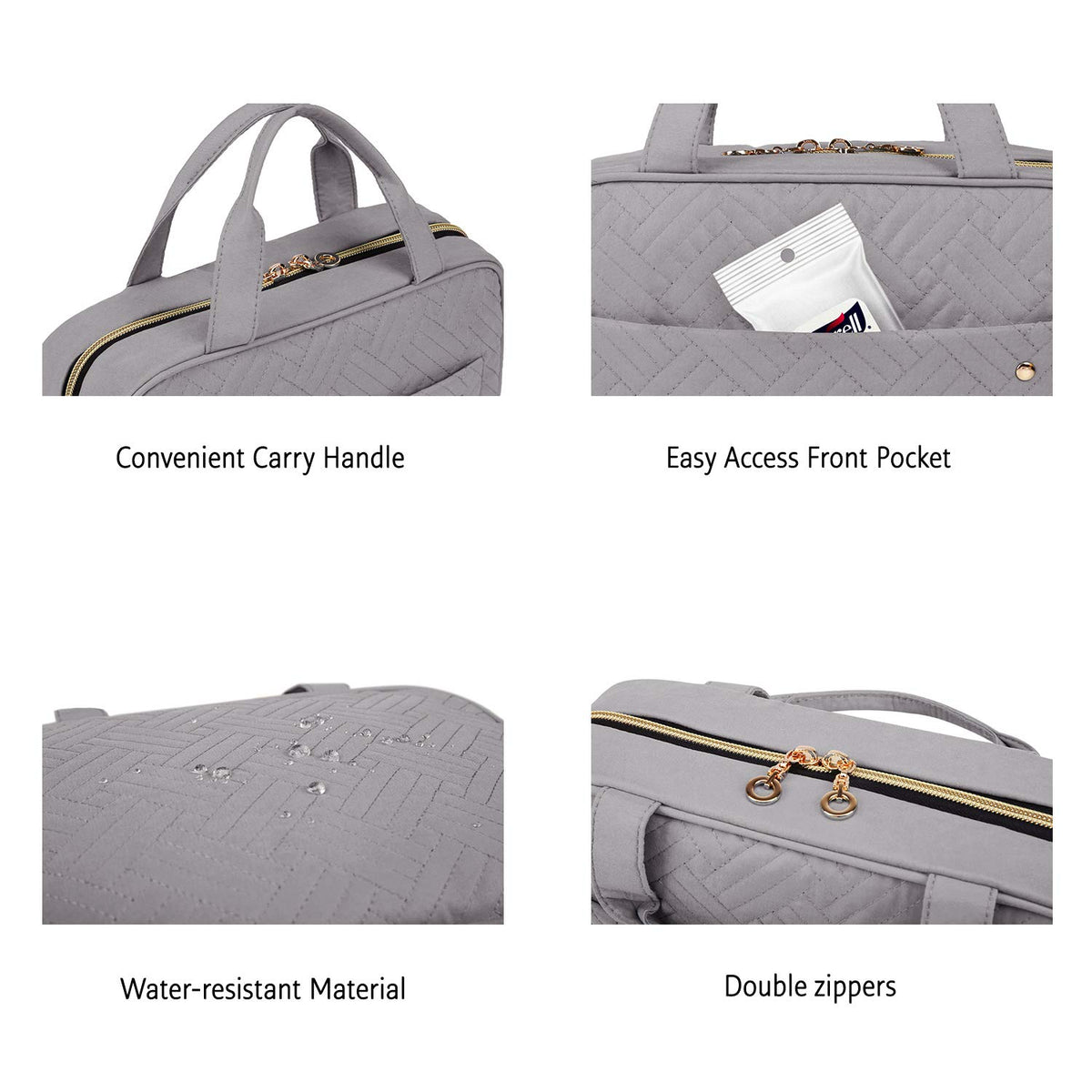 BAGSMART next to travel essentials to show scale and packing capacity benefit
