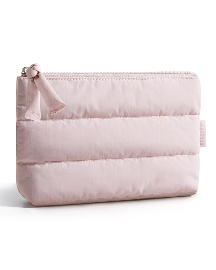 BAGSMART small puffy makeup bag front view shows compact, stylish storage