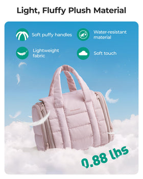 BAGSMART quilted puffy fabric texture close-up offering water resistance and padding