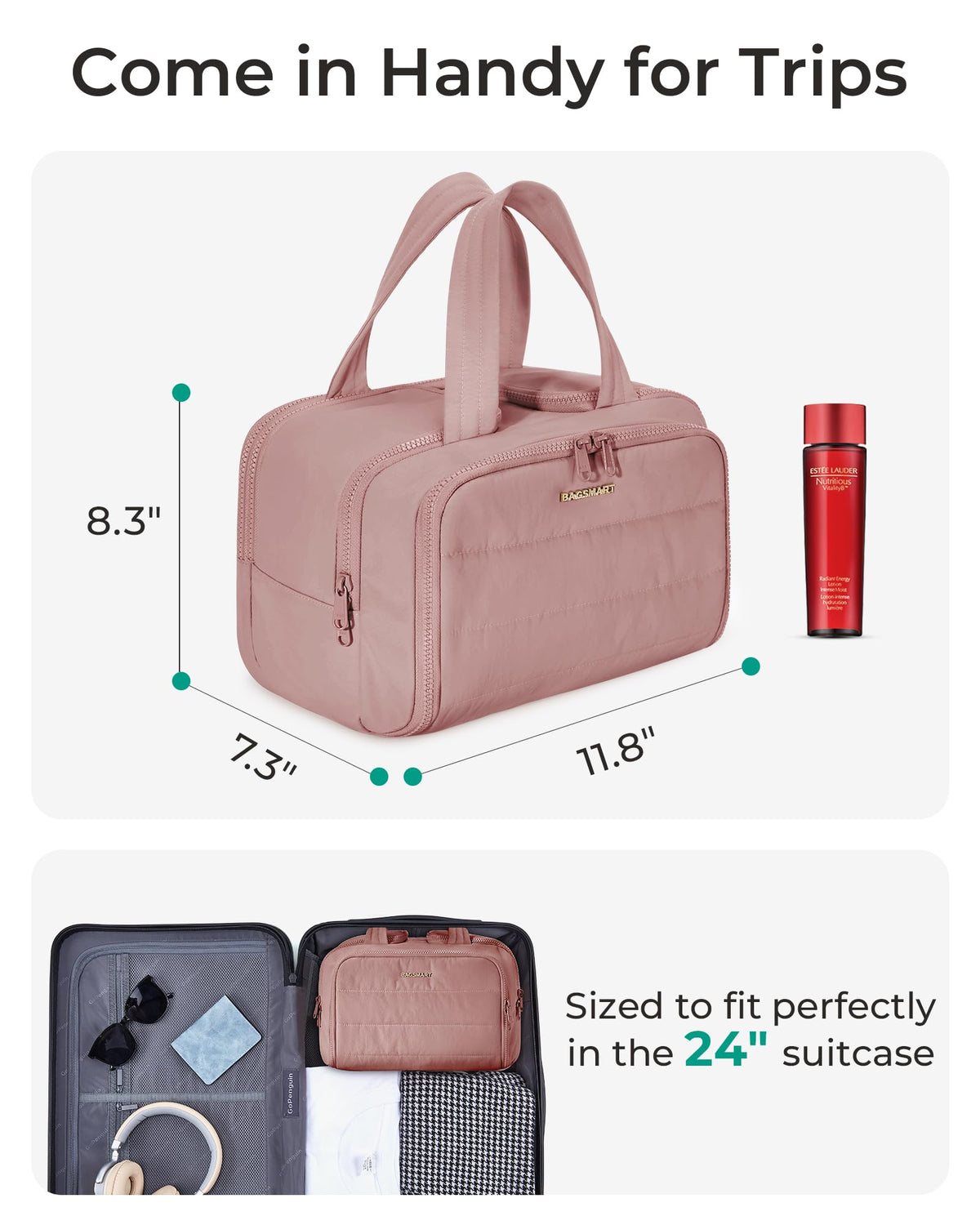 BAGSMART Taslan fabric texture detail conveying soft, lightweight comfort