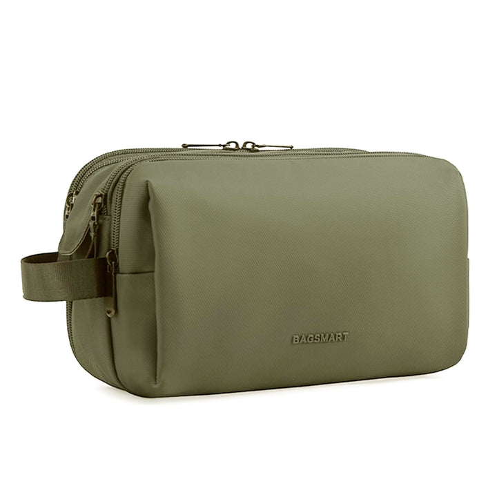 BAGSMART front view showing compact green dopp kit and secure dual zippers
