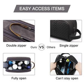 BAGSMART leather handle and sturdy zipper detail for comfortable carrying