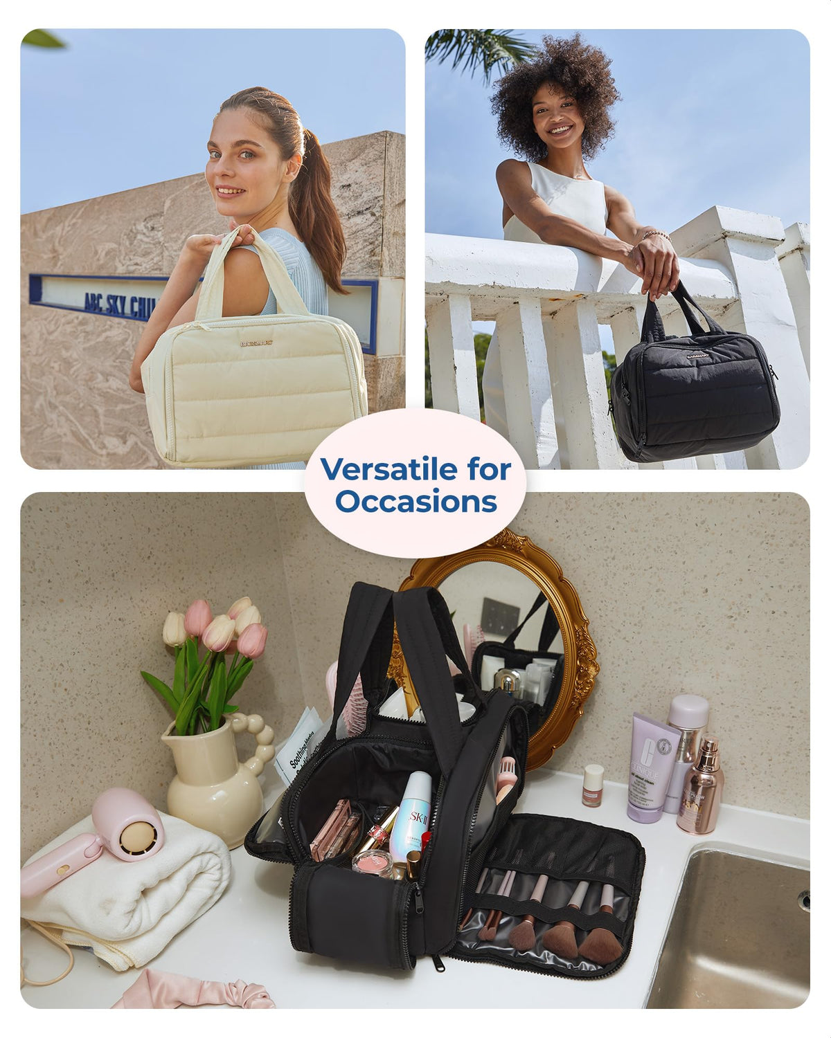 BAGSMART bag packed in suitcase demonstrating travel readiness benefit: saves space and organizes