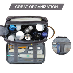 BAGSMART open interior layout with elastic bands and mesh pockets for organization