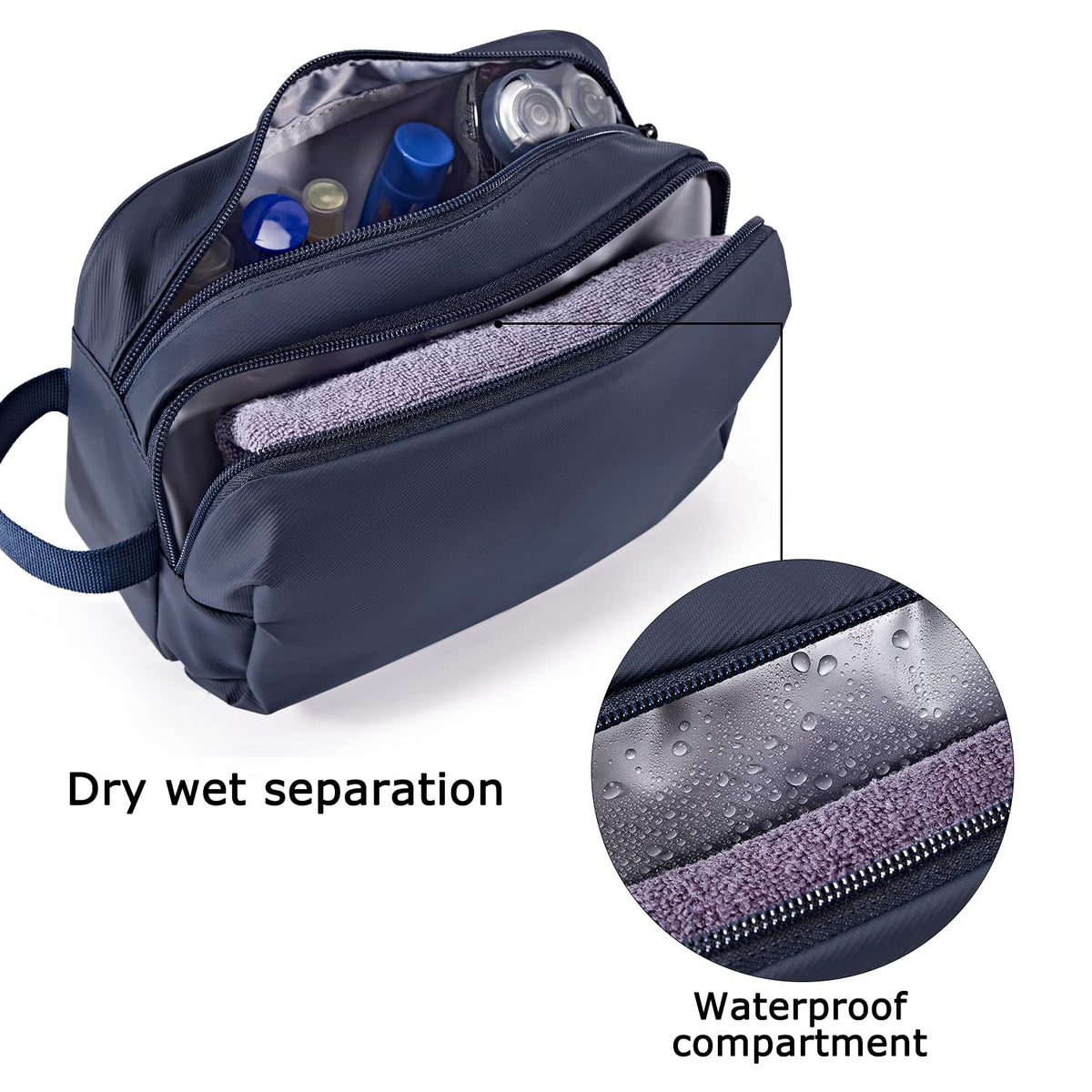 BAGSMART open interior with elastic straps and pockets, organized travel packing