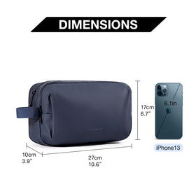 BAGSMART bag next to toiletry bottles showing size options, helps packing decisions
