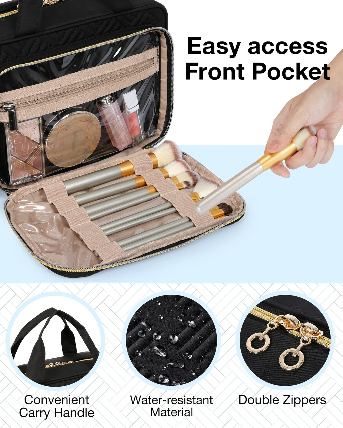 BAGSMART TSA-approved clear pouch visible with liquids to speed airport security checks
