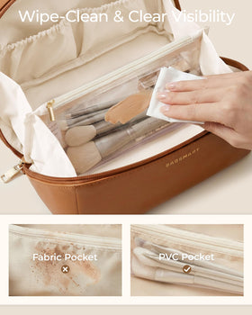 BAGSMART close-up of vegan PU leather exterior showing durable texture