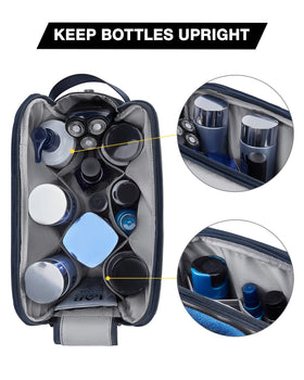 BAGSMART waterproof front pocket detail protecting wet items, keeps toiletries dry