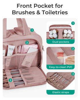 BAGSMART wide-open interior layout displaying four compartments and easy access