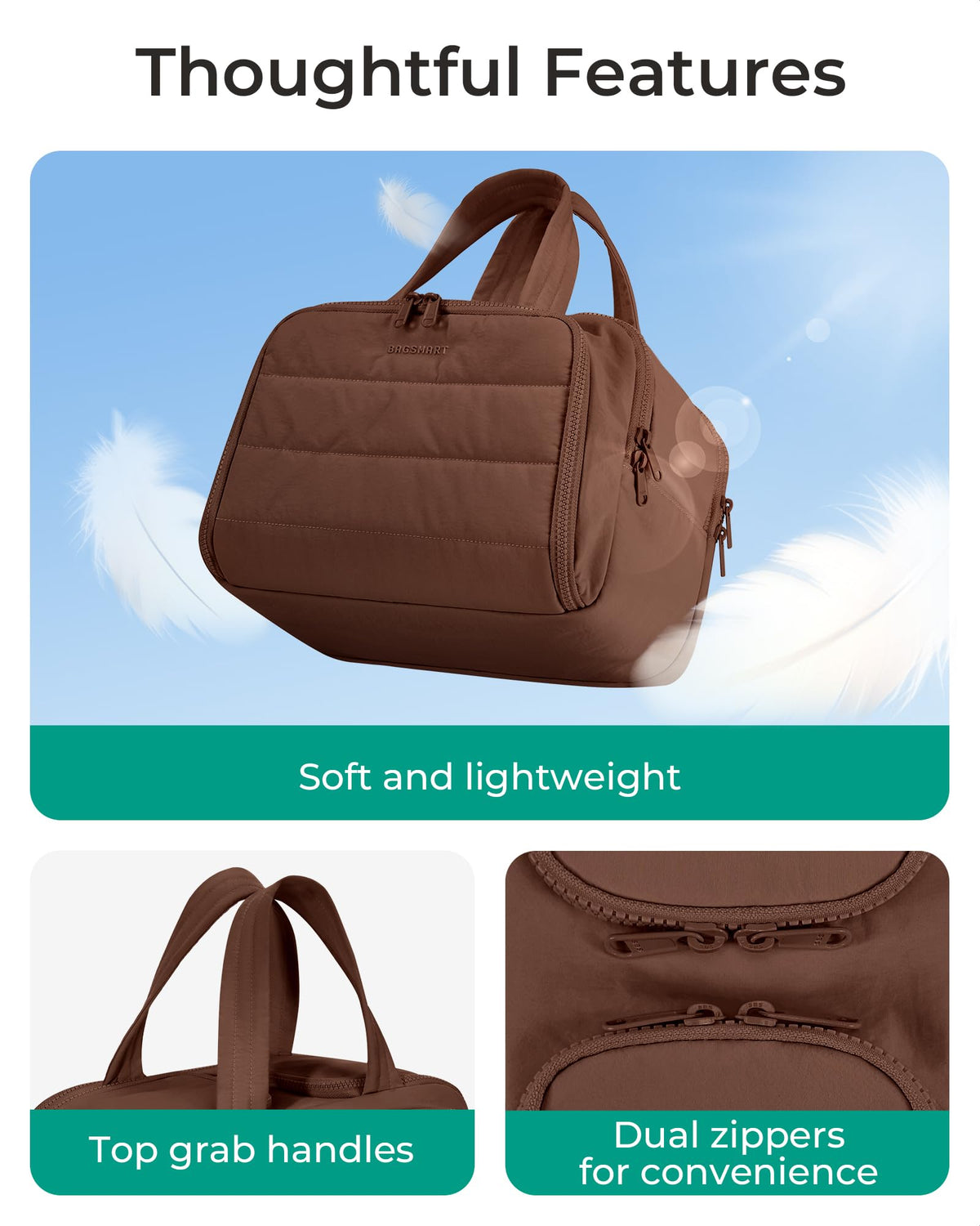 BAGSMART bag fully open displaying compartments for quick access and organization