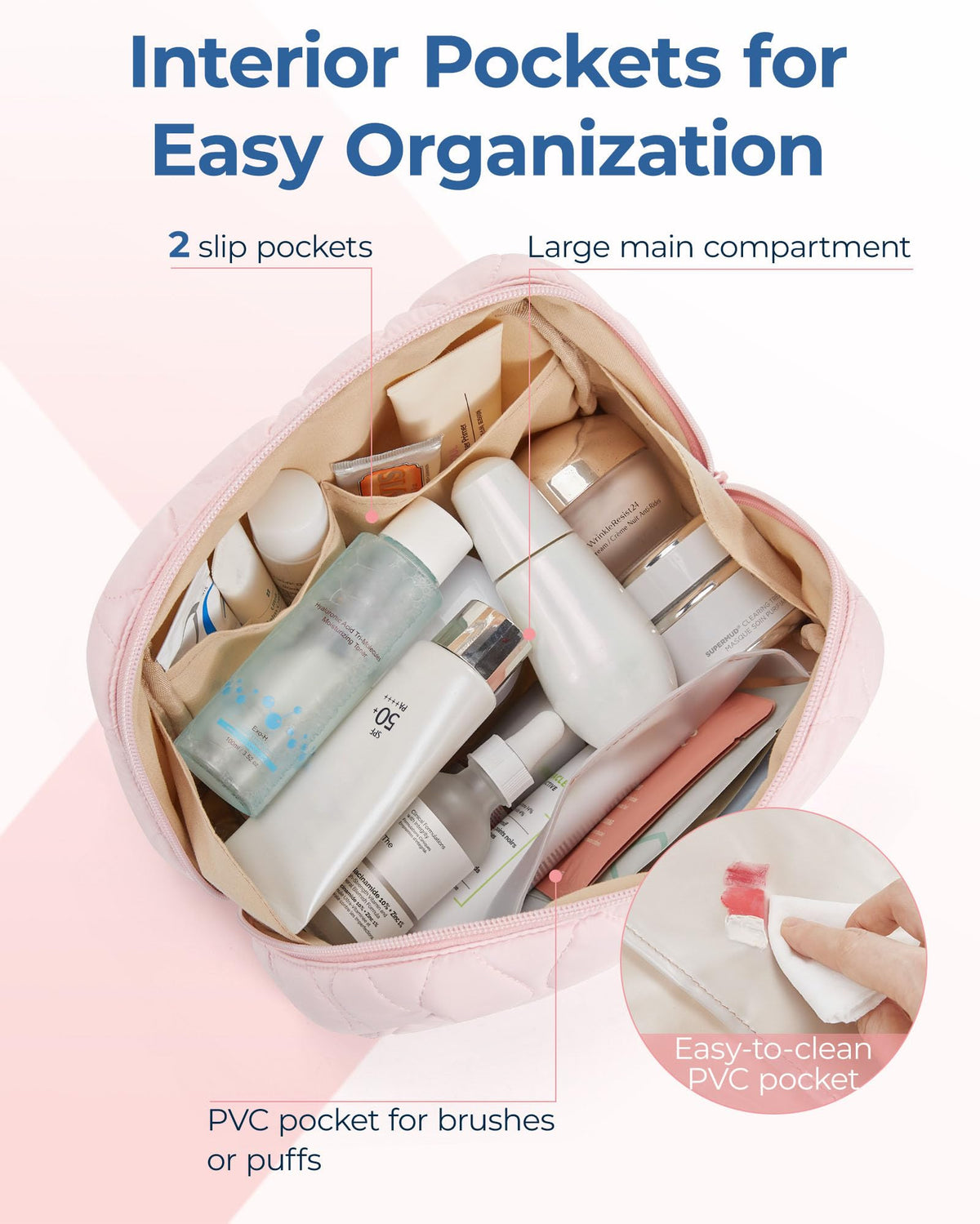 BAGSMART wide-open top view revealing interior layout for quick access and organization