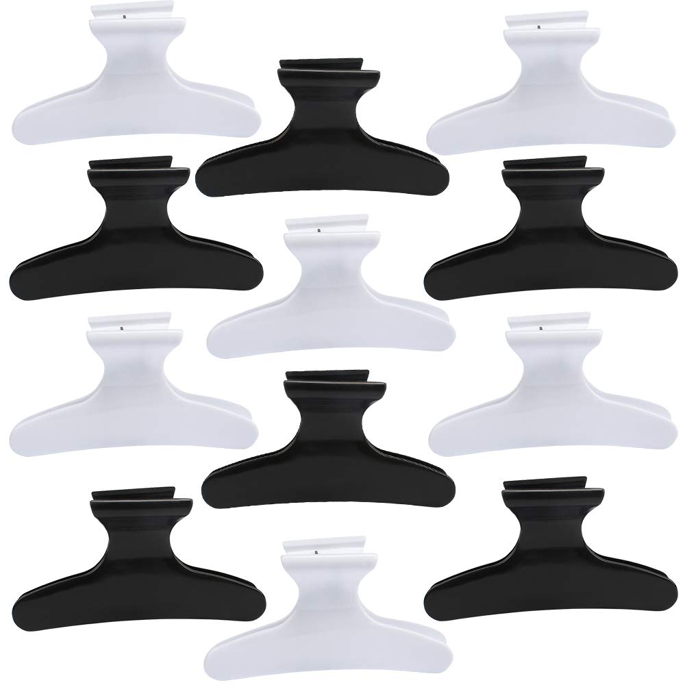 BAHABY front view of 12-pack clips showing black and white set and professional appeal