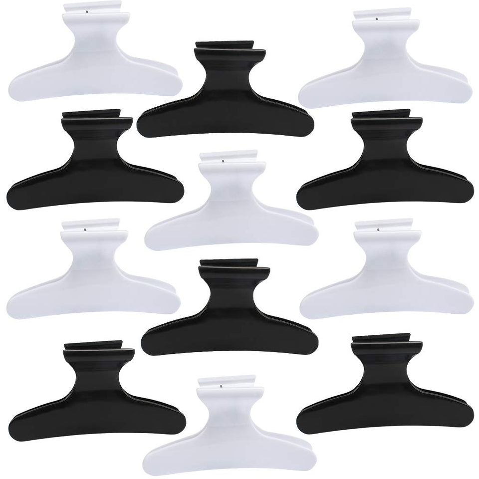 BAHABY front view of 12-pack clips showing black and white set and professional appeal