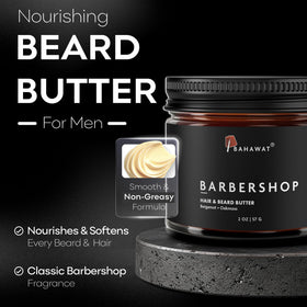 BAHAWAT beard before and after using butter showing softer, groomed result