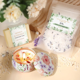 BaiCai oatmeal coconut handmade soap close-up, gentle cleansing benefit