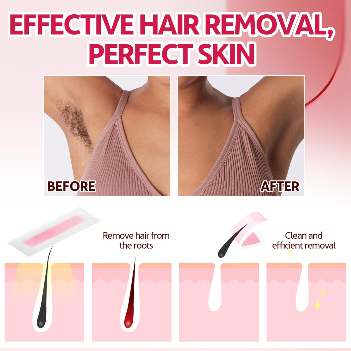 BAIGUOZH strip used on leg demonstrating smooth long-lasting results