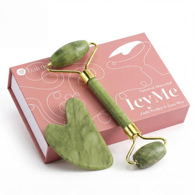 BAIMEI front packaging showing jade roller and gua sha, elegant gift presentation