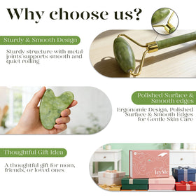 BAIMEI gua sha being used along jawline illustrating lift and tension relief benefit