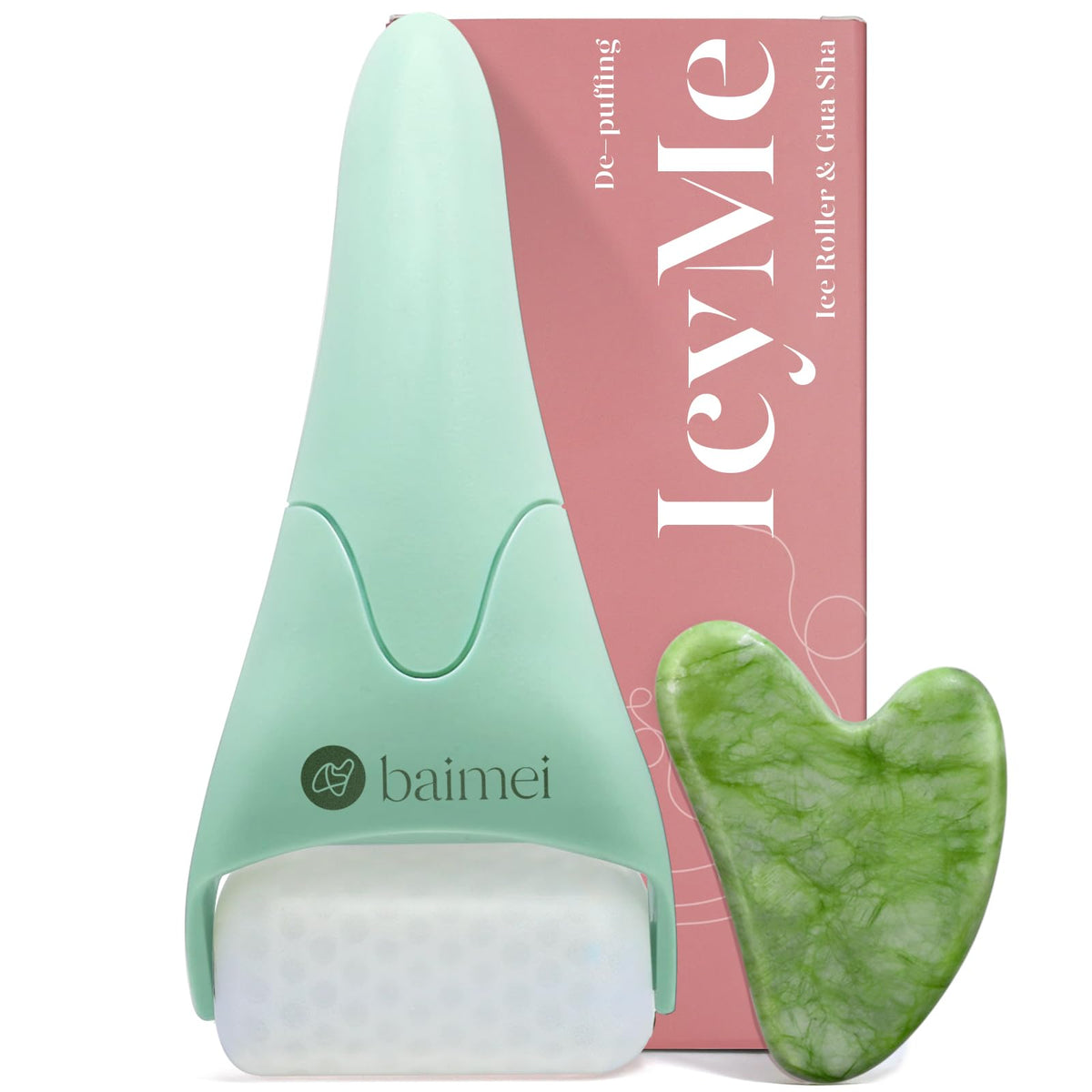 BAIMEI front view of IcyMe set showing both tools and green color benefit cooling