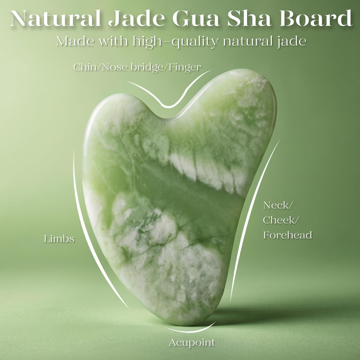 BAIMEI gua sha stone curve detail showing sculpting edge for jawline shaping
