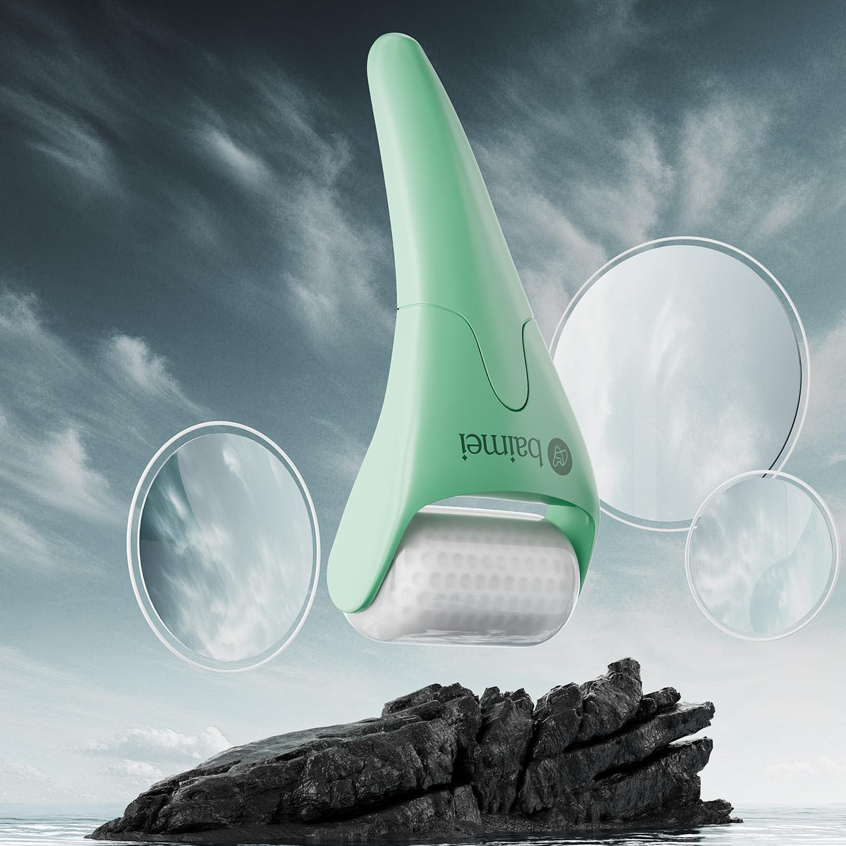 BAIMEI gua sha detail showing curved edge for jaw sculpting benefit
