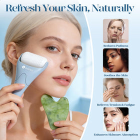 BAIMEI jade gua sha natural stone texture close-up for smooth facial massage