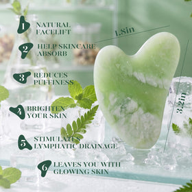BAIMEI close-up of jade roller texture highlighting smooth cooling surface benefit